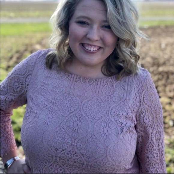 Adrianna Papell Tops - Light Pink Lace Top